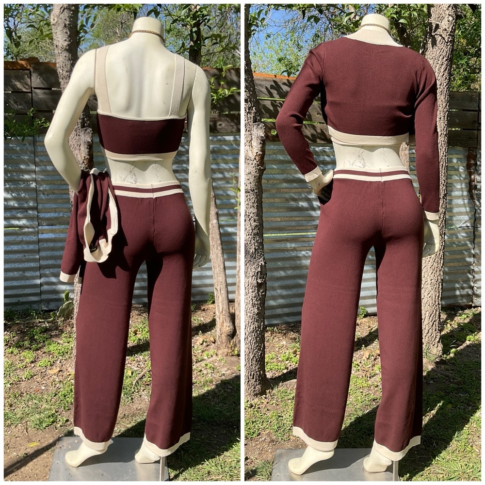 NEW 3 Piece Ribbed Sweater Knit Pant Set Size Small - Picture 2 of 6